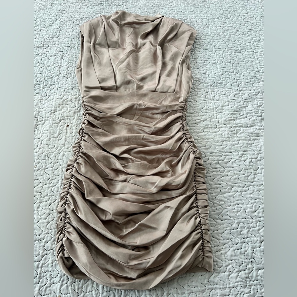 Babaton Ruched Champagne 🥂 Dress